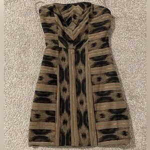 Ramy Brook Black and Gold Mini Dress